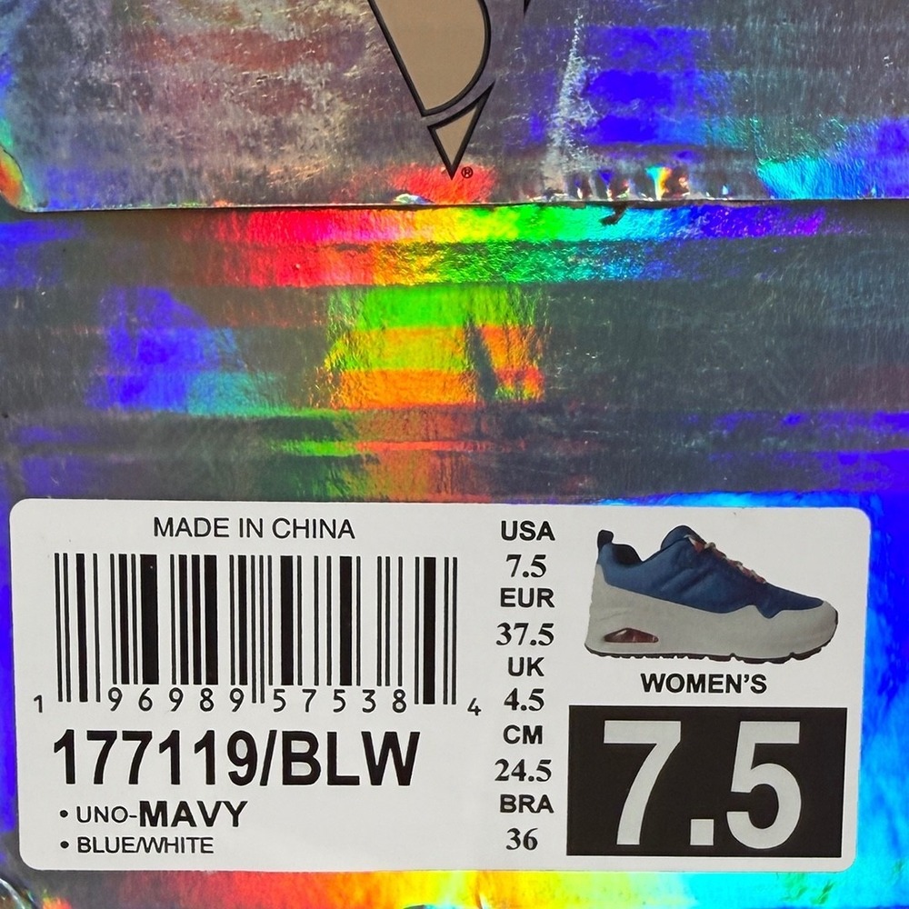 Skechers Street Uno Mavy Sneakers / Shoes - NEW Womens 7.5 Blue - #49388-FLR - Picture 5 of 5